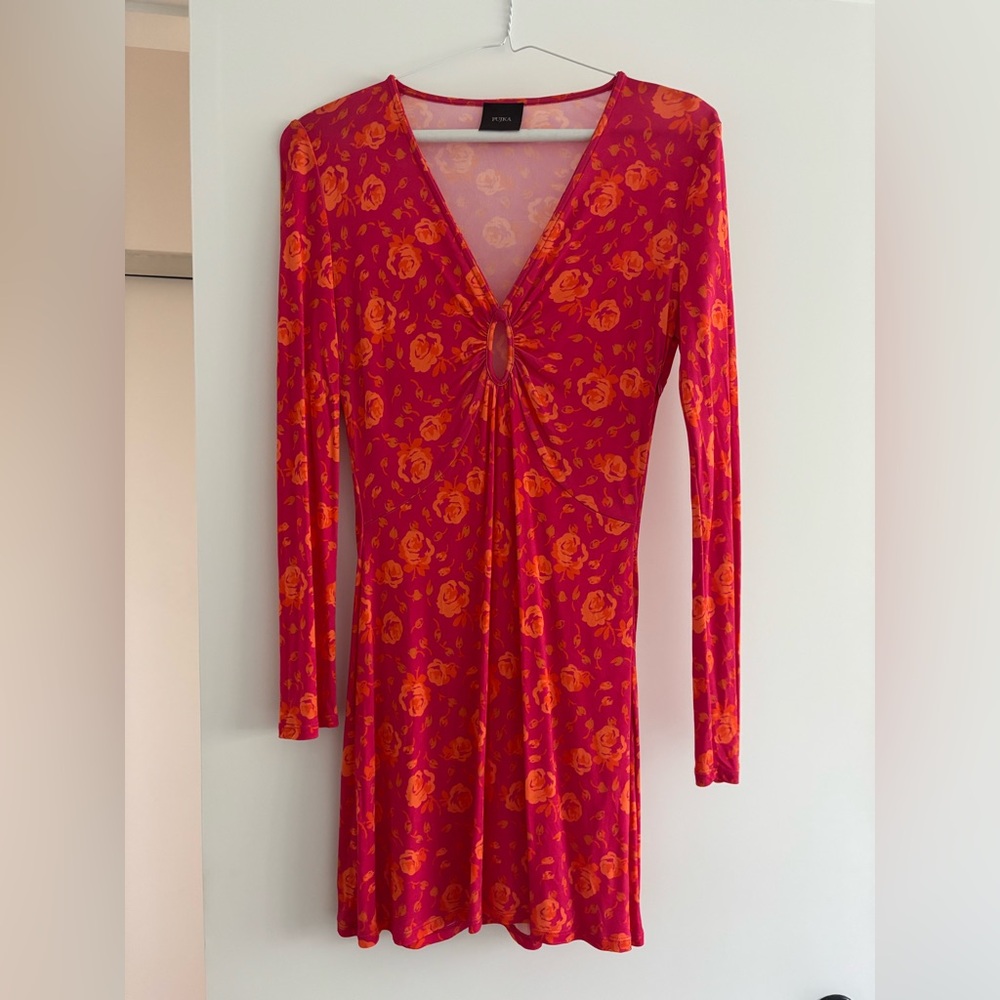 Vibrant Floral Long Sleeve Dress